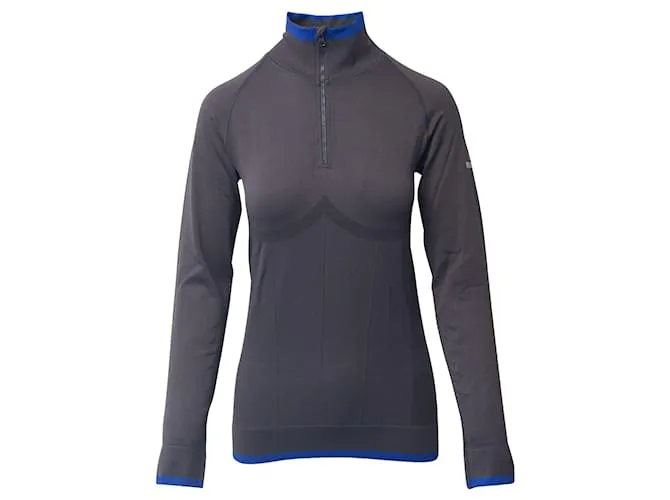 Autre Marque Stella McCartney For Adidas Chaqueta con media cremallera en nailon gris Impresión de pitón 