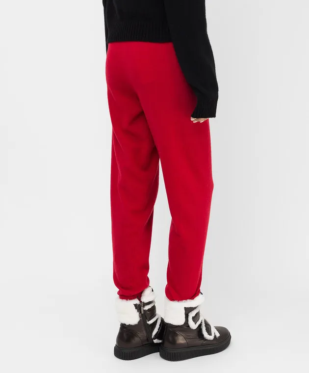 Babe Pay Pls Red wool and cashmere joggers