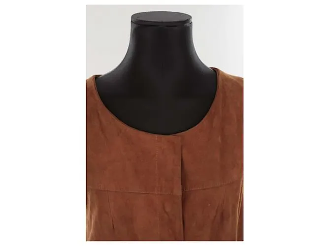 Bash Chaqueta de cuero sin mangas Castaño 