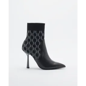 Botines Karl Lagerfeld Pandara Monogram Knit Ankle Negro
