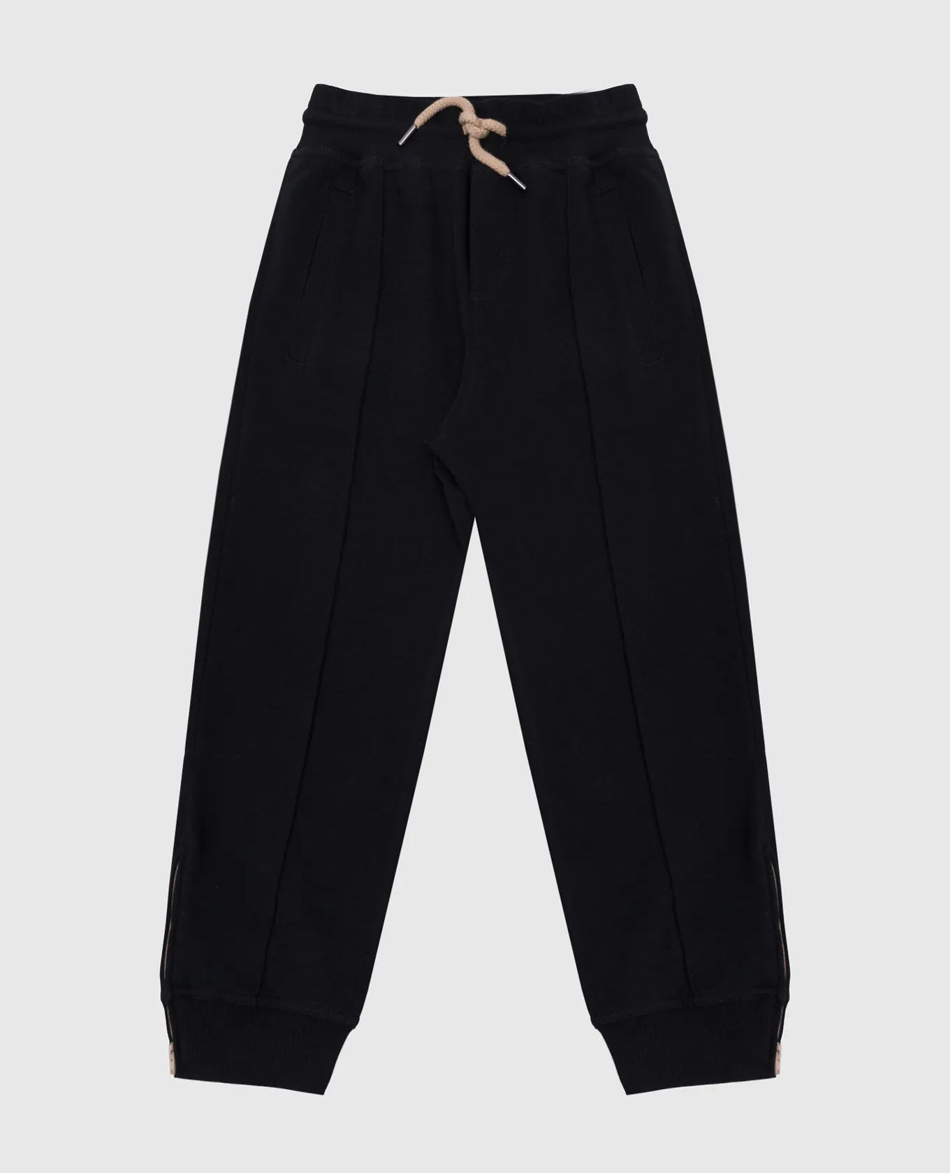 Brunello Cucinelli Black joggers with zippers