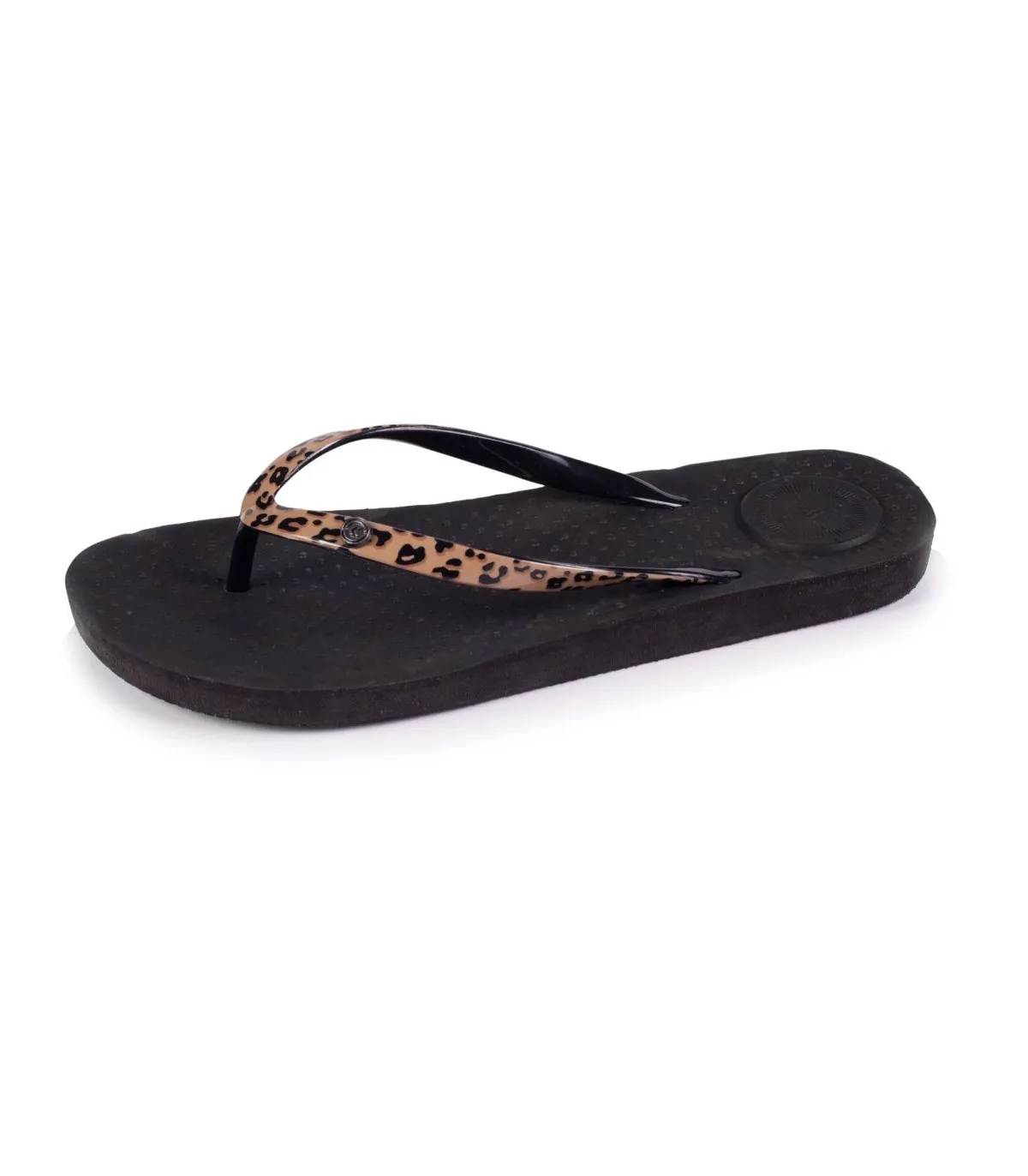 Chanclas negro-leopardo Isotoner