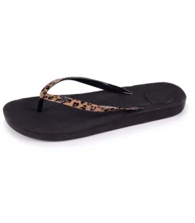 Chanclas negro-leopardo Isotoner