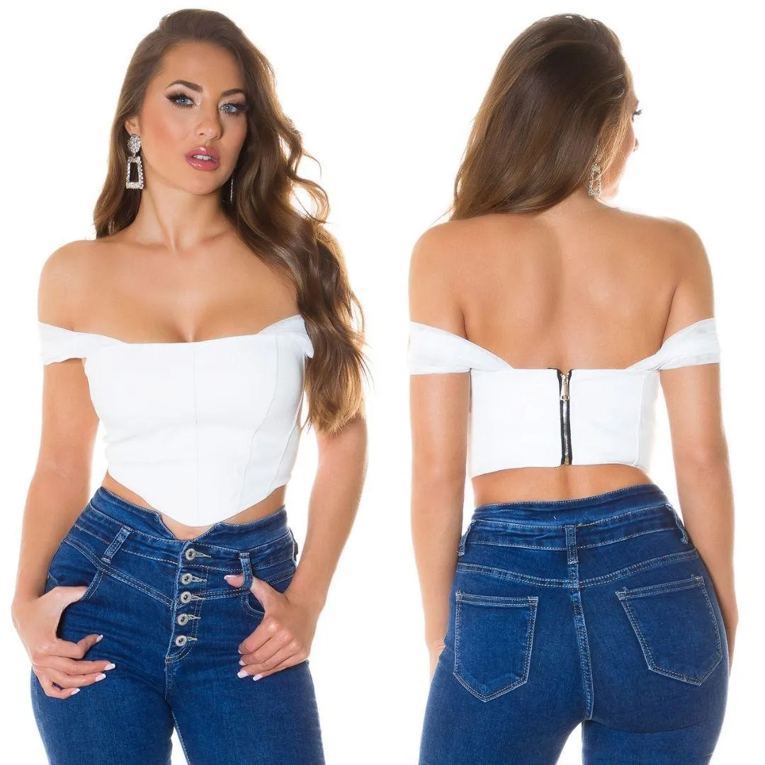 Corsé Top polipiel Blanco 