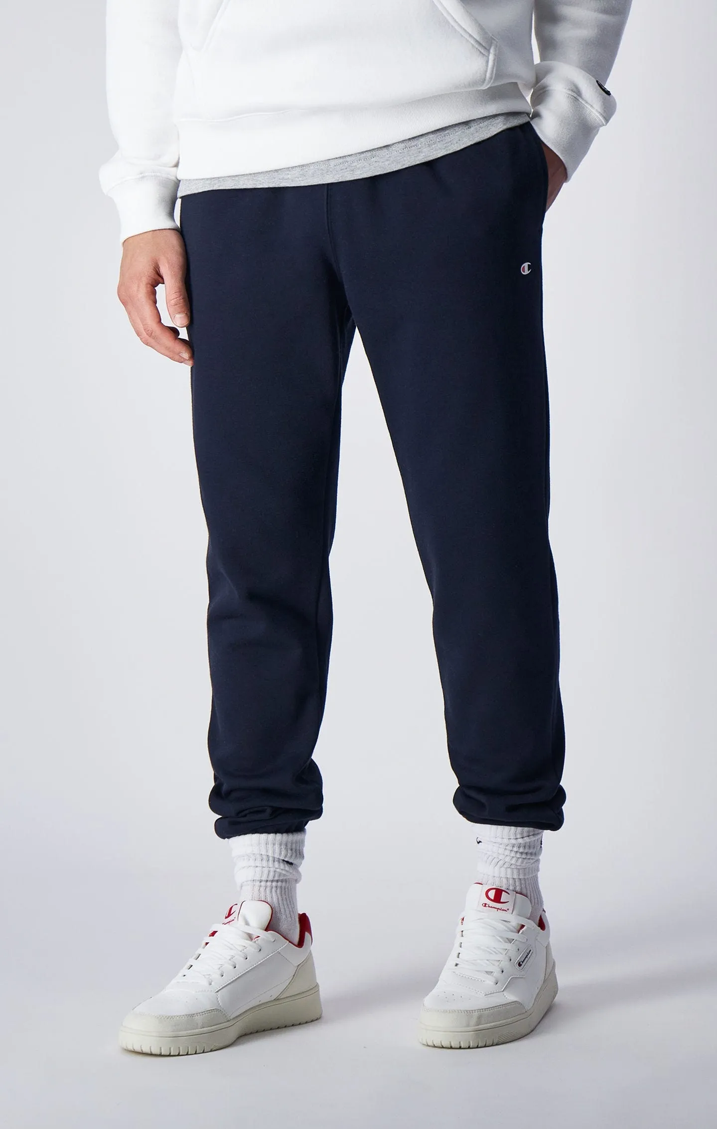 Joggers con puños en canalé y logotipo C