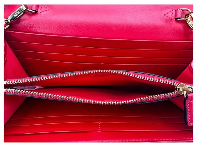 MCM Tracy Bolso bandolera de cuero Bolso bandolera Bolso pequeño dorado rojo Roja 