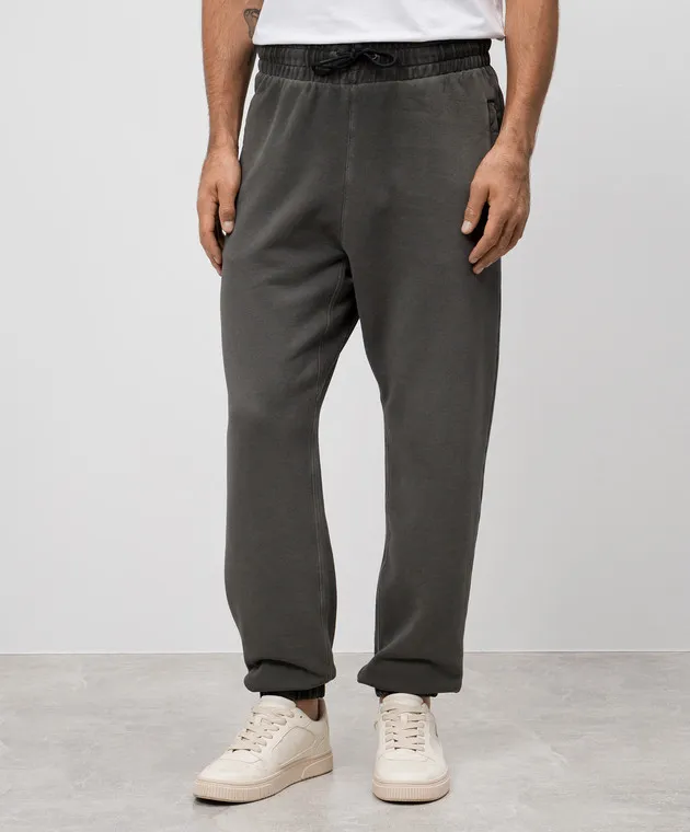 MSGM Gray joggers with logo embroidery