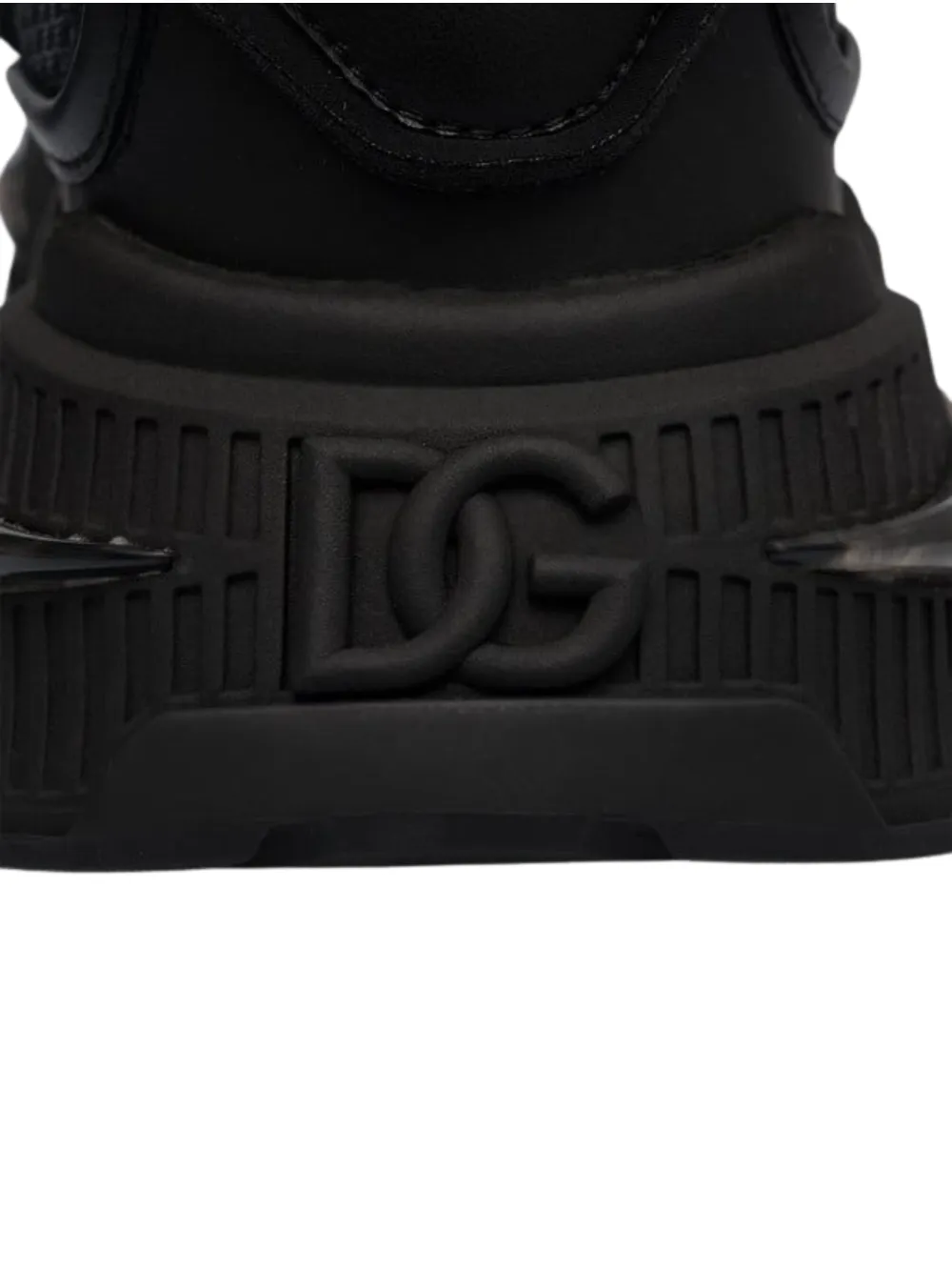 N373O DOLCE&GABBANA AIRMASTER LOGO COMBO SNEAKERS IN BLACK