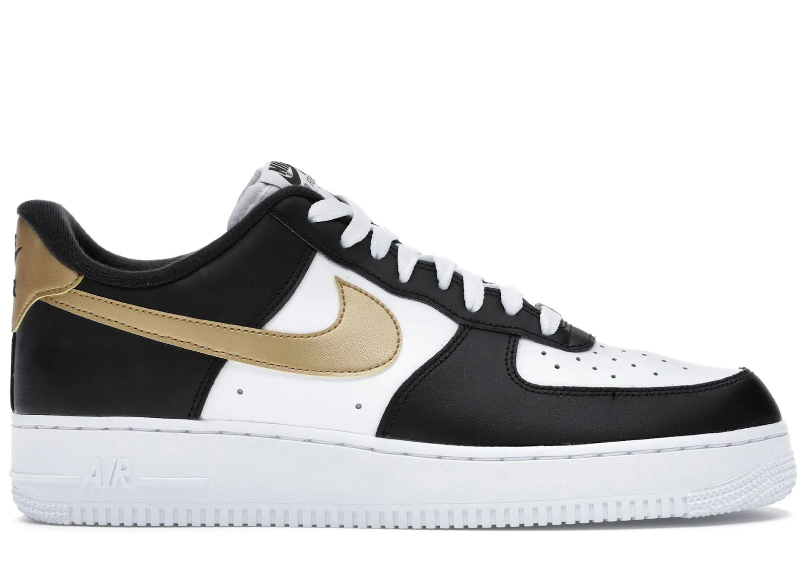 Nike Air Force 1 Low Black White Metallic Gold