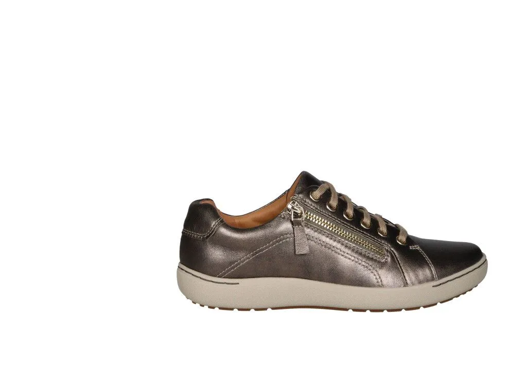Sneaker Piel Bronce Cremallera Lateral
