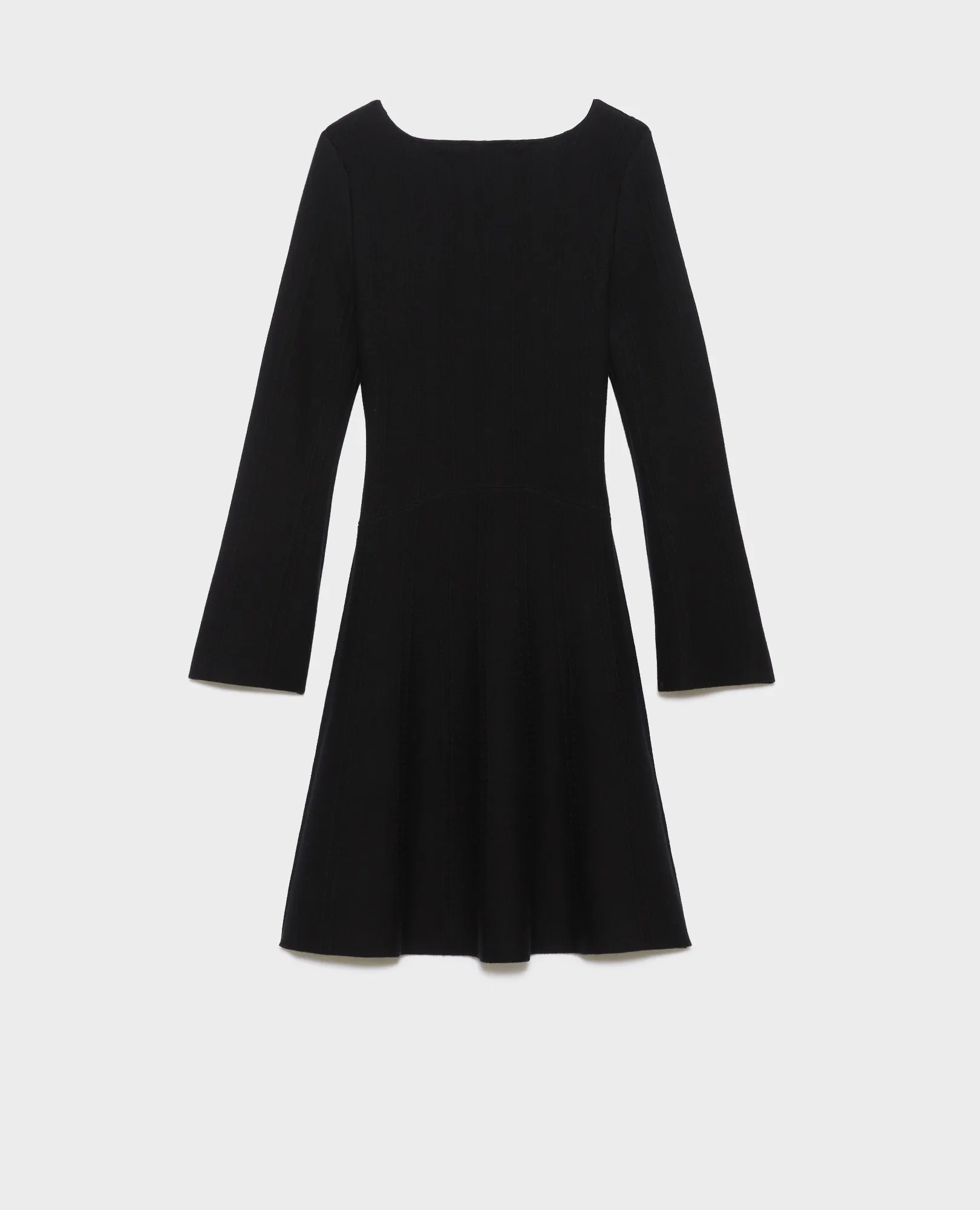 Vestido corto de lana merino black knit